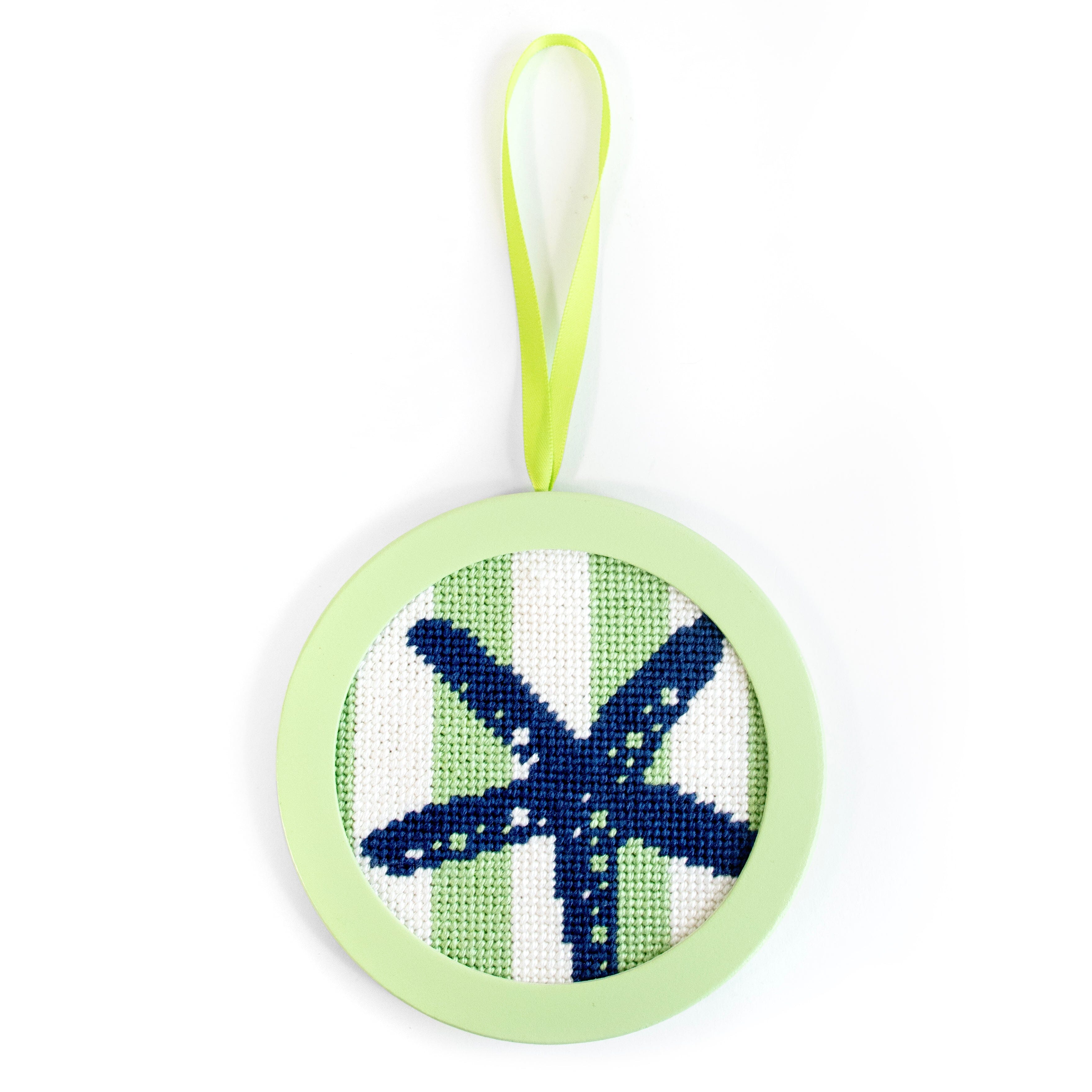 4" Round Self Finishing Frame   Lime Green Finishing Beth Gantz Designs 
