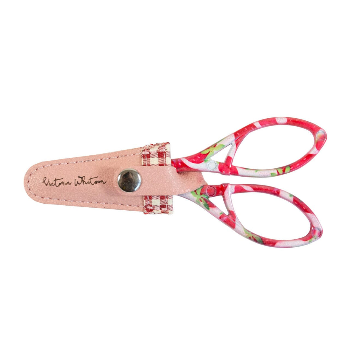 4" Strawberry Scissors with Pink Gingham Sheath - 2