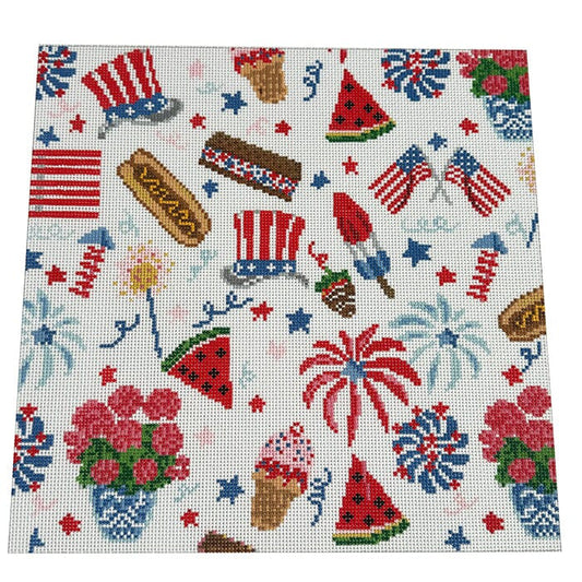 4th of July Print Painted Canvas KCN Designers 
