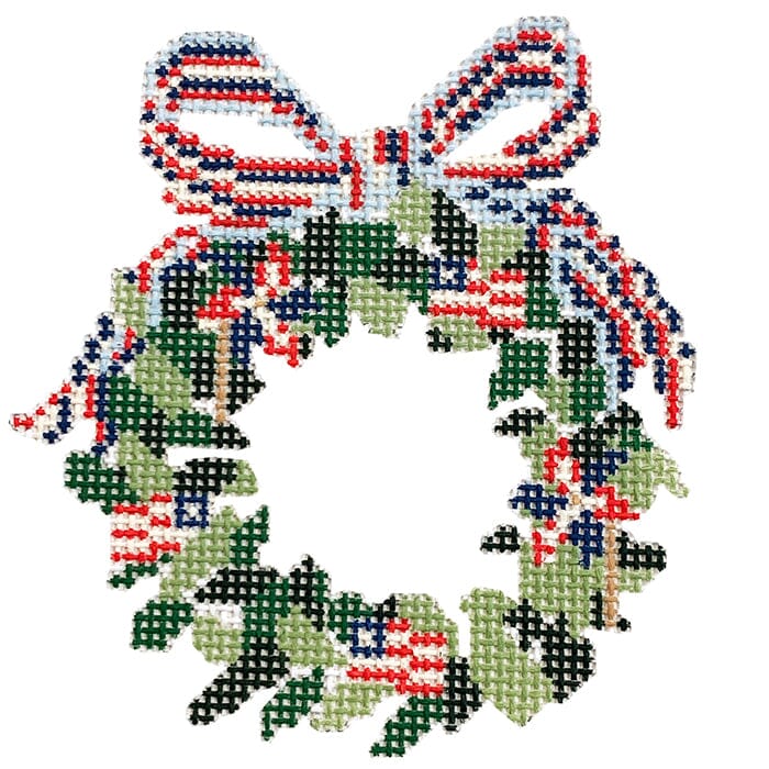 4th of July Wreath Painted Canvas KCN Designers  - 1