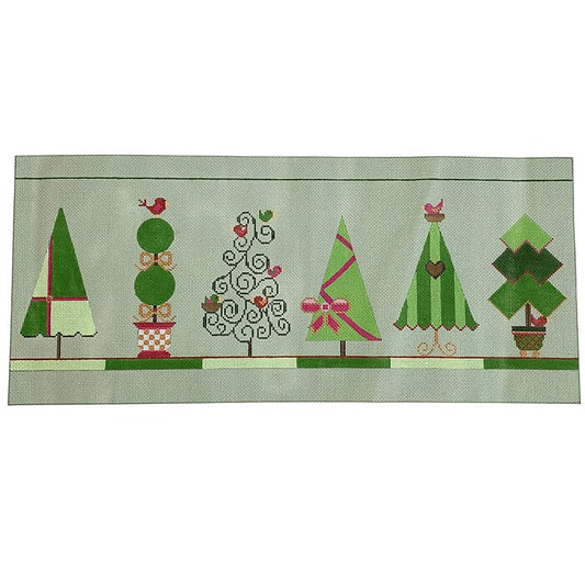 6 Christmas Trees Painted Canvas Sew Much Fun 