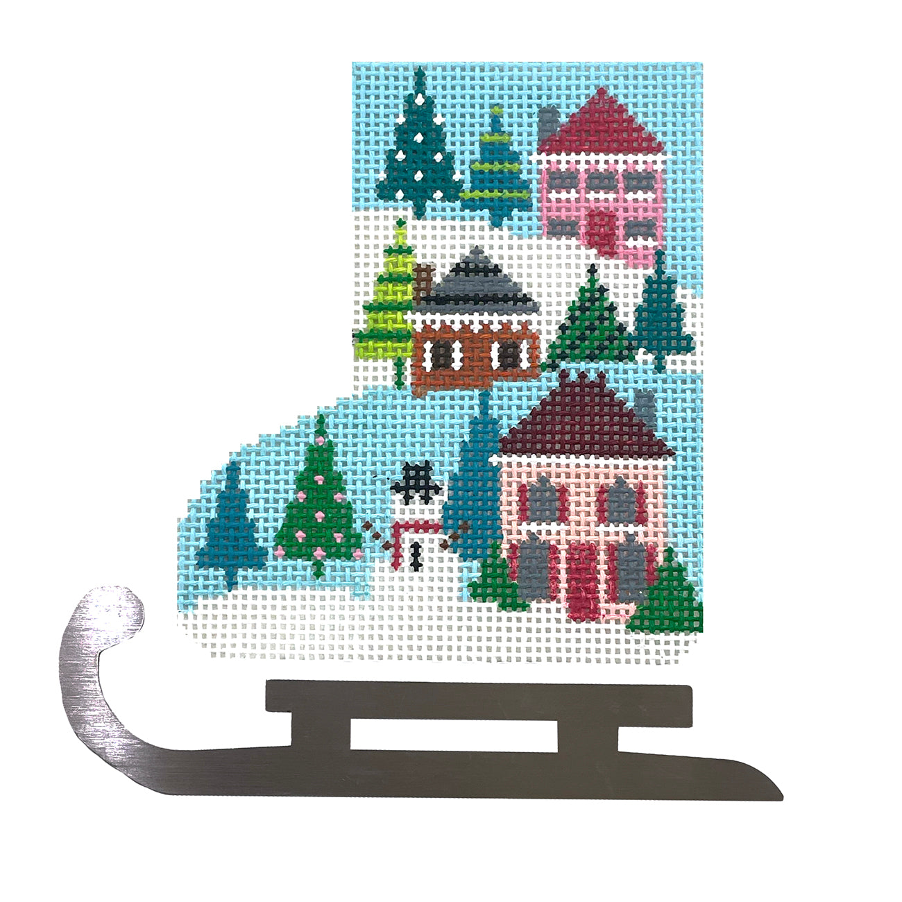 Christmas Village Mini Skate Ornament - 1