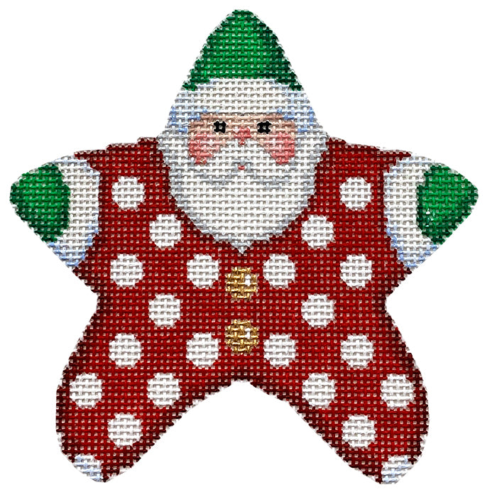 Red Polka Dot PJ Santa with Stitch Guide

