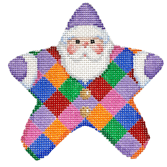 Harlequin PJ Santa with Stitch Guide - 2