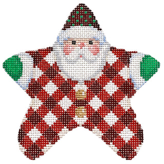 Red Gingham PJ Santa with Stitch Guide
