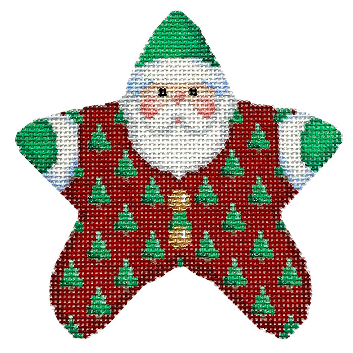 Trees on Red PJ Santa with Stitch Guide