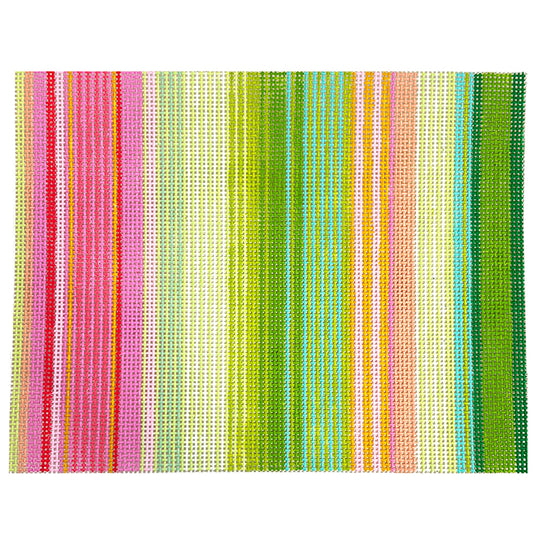 Mimi Stripe Clutch - Pinks & Greens