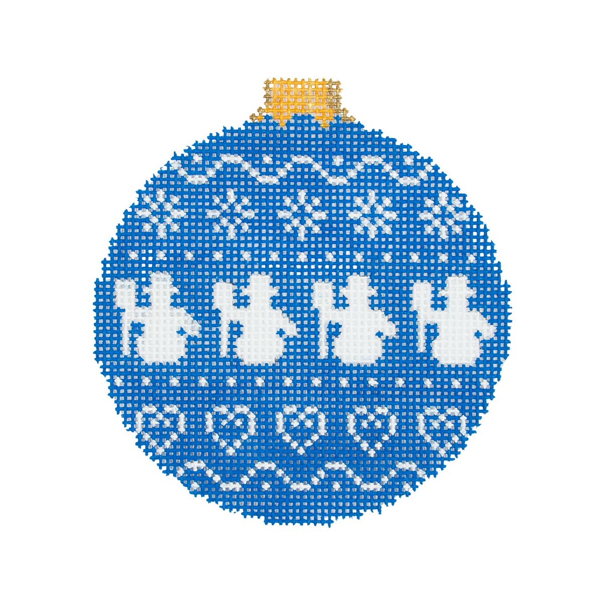 Gingerbread Snowmen, 3.25" Round - 1