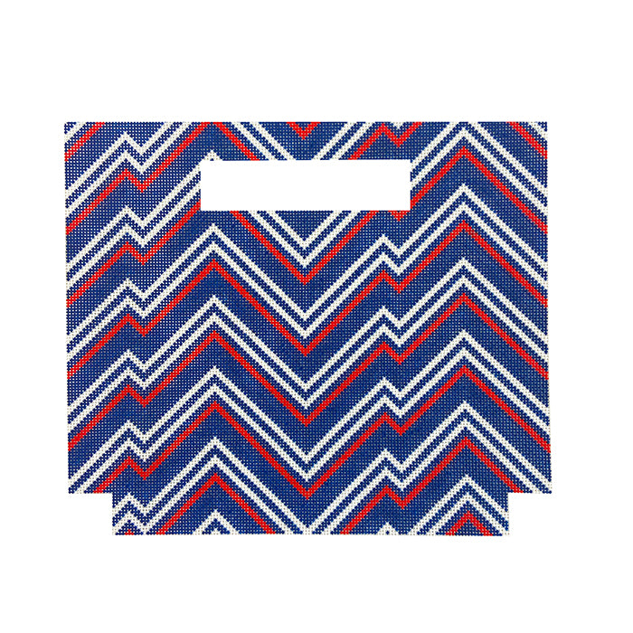 Blue Red Zag Clutch Large
