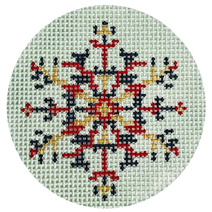 Nordic Snowflake - red/blue/gold