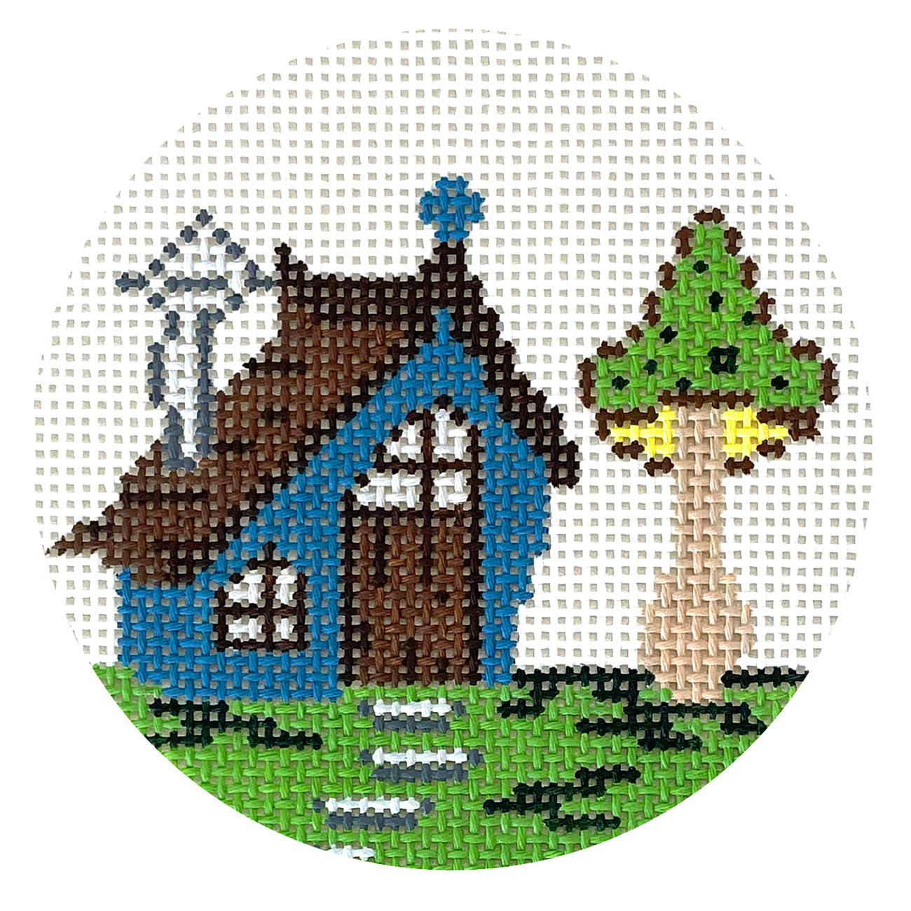 Blue Troll House Ornament - 1