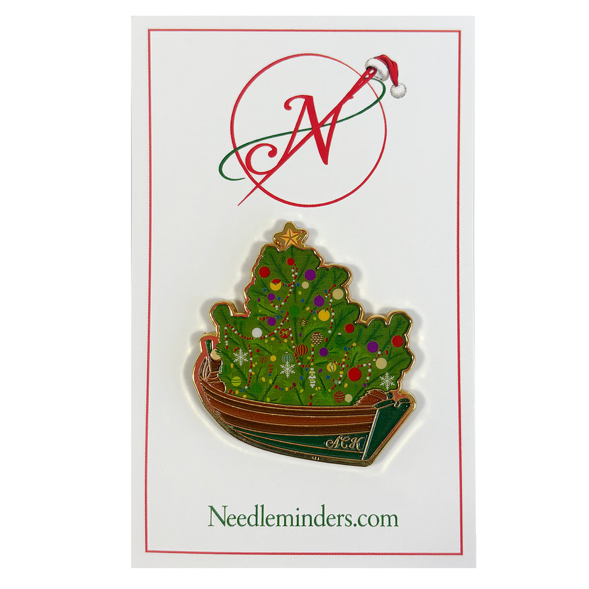 Nantucket Christmas Dinghy Needle Minder - 1