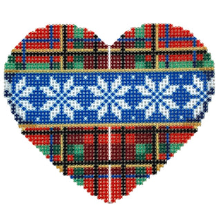 Plaid/Flakes Heart with Stitch Guide
