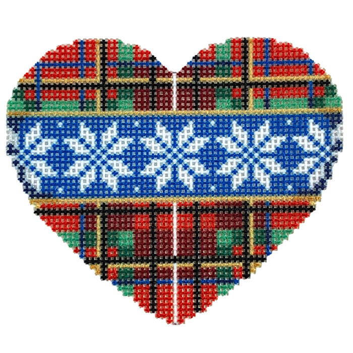 Plaid/Flakes Heart with Stitch Guide
