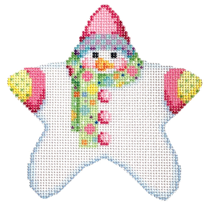 Star Shaped Snowman Multi Dot Scarf with Stitch Guide
