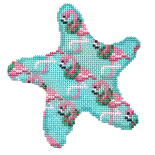 Flamingo Starfish Ornament with Stitch Guide
