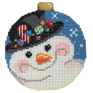 Top Hat Snowman Ball Ornament with Stitch Guide
