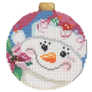 Poinsettia Snowlady Ball Ornament with Stitch Guide
