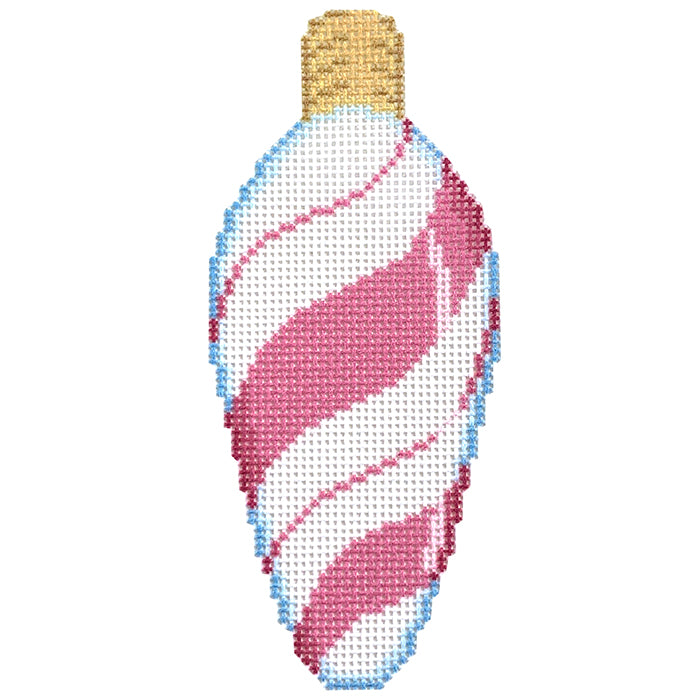 Pink Peppermint Swirl Light Bulb