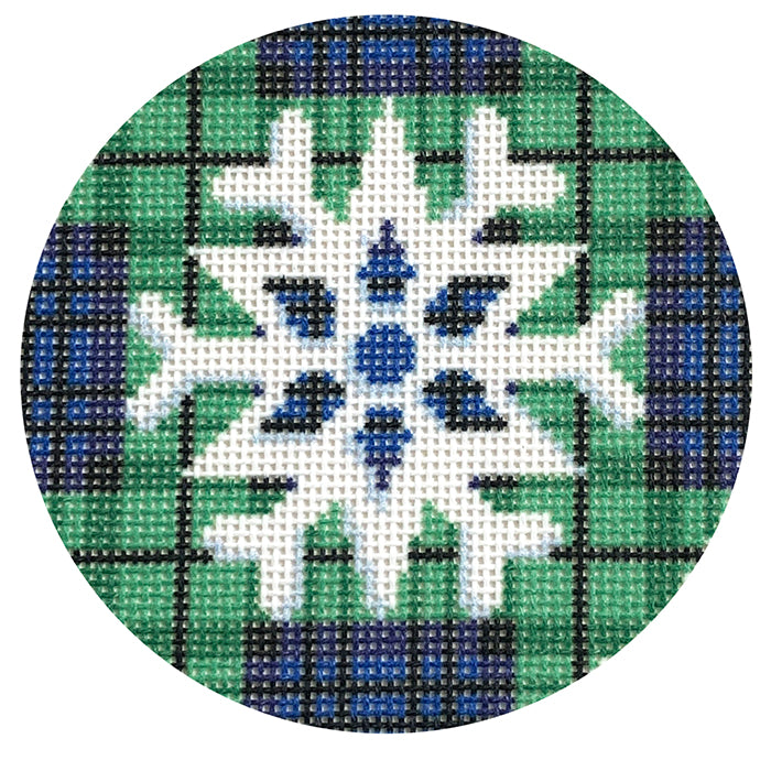 Snowflake on Black Watch with Stitch Guide