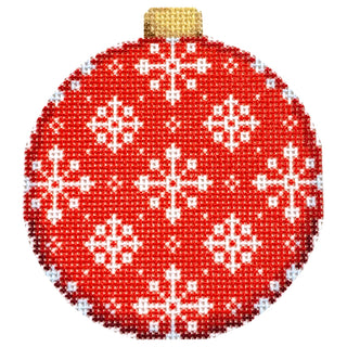 Snowflake Repeat on Red Ball Ornament
