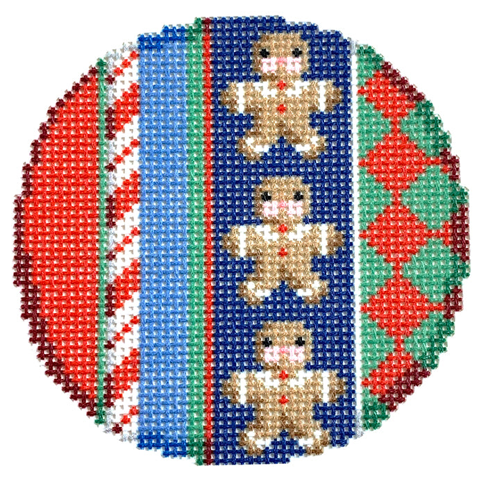 Jolly Stripe Gingerbread Round