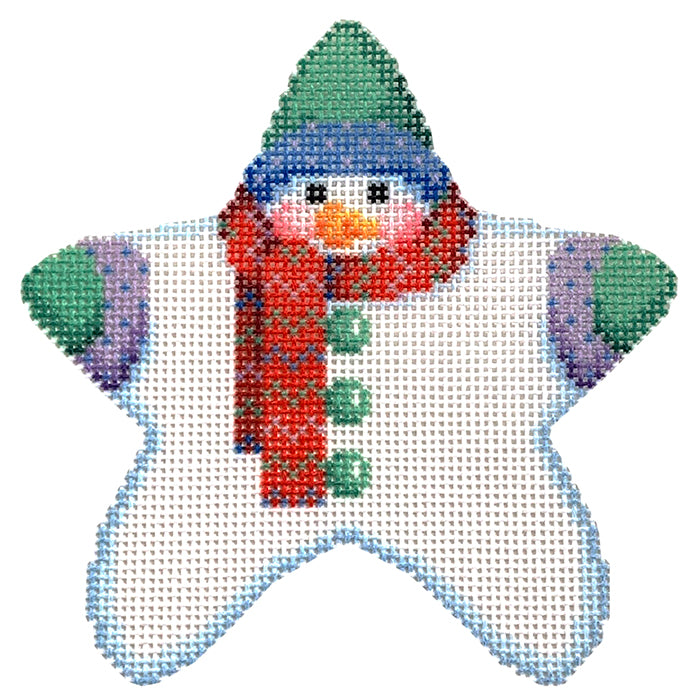 Star Shaped Snowman Red Chevron Scarf with Stitch Guide