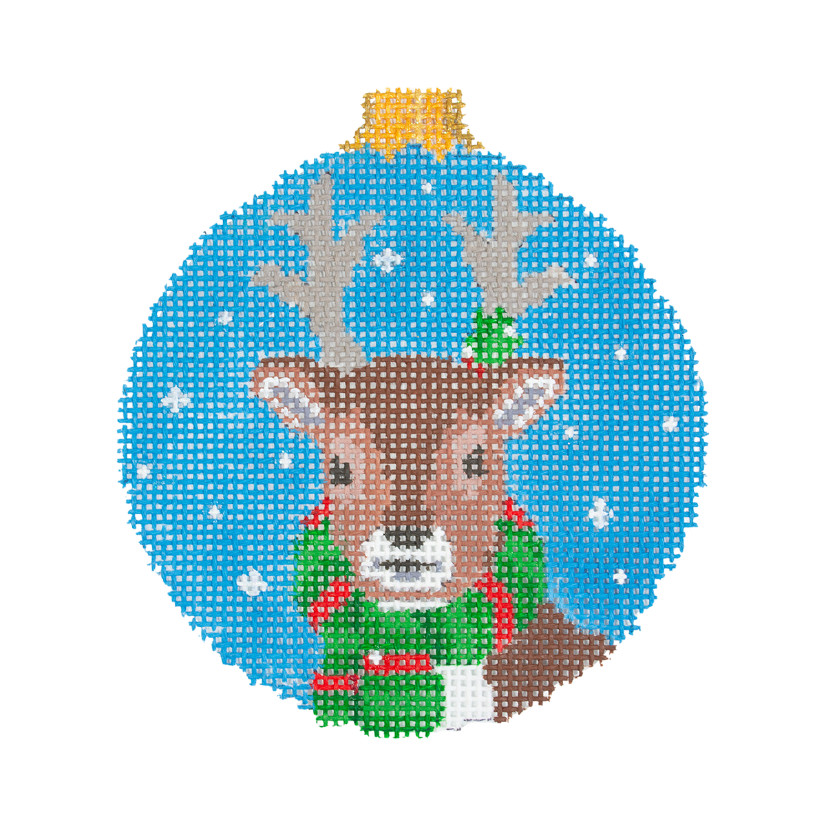 Reindeer Face, 4.5" Round on 13 - 1
