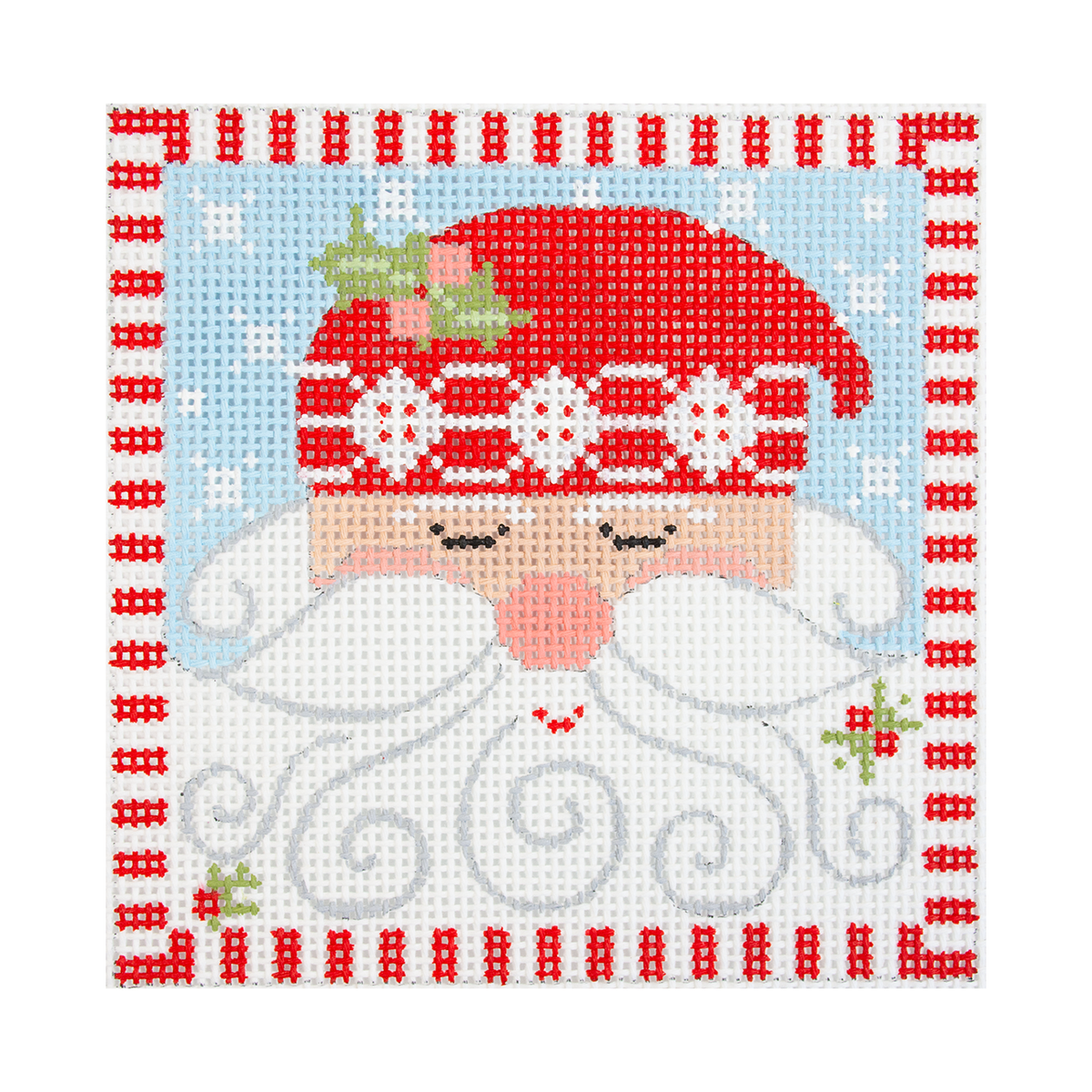 Santa Square #1 on Blue 5x5 - 1