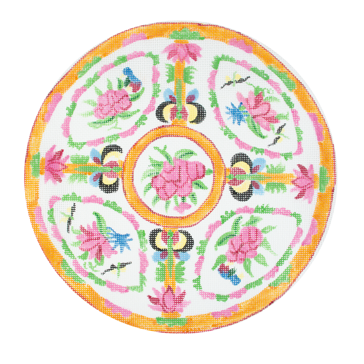 Small Rose Medallion Plate 13.5" Round - 1