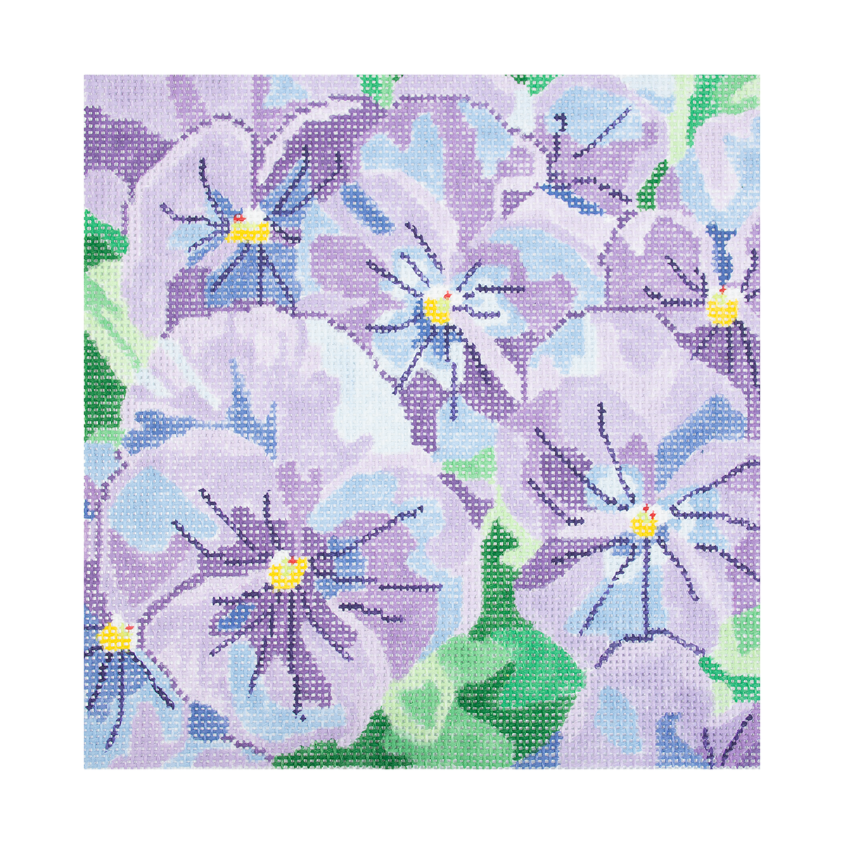 Small True Blue Pansies 8" - 1