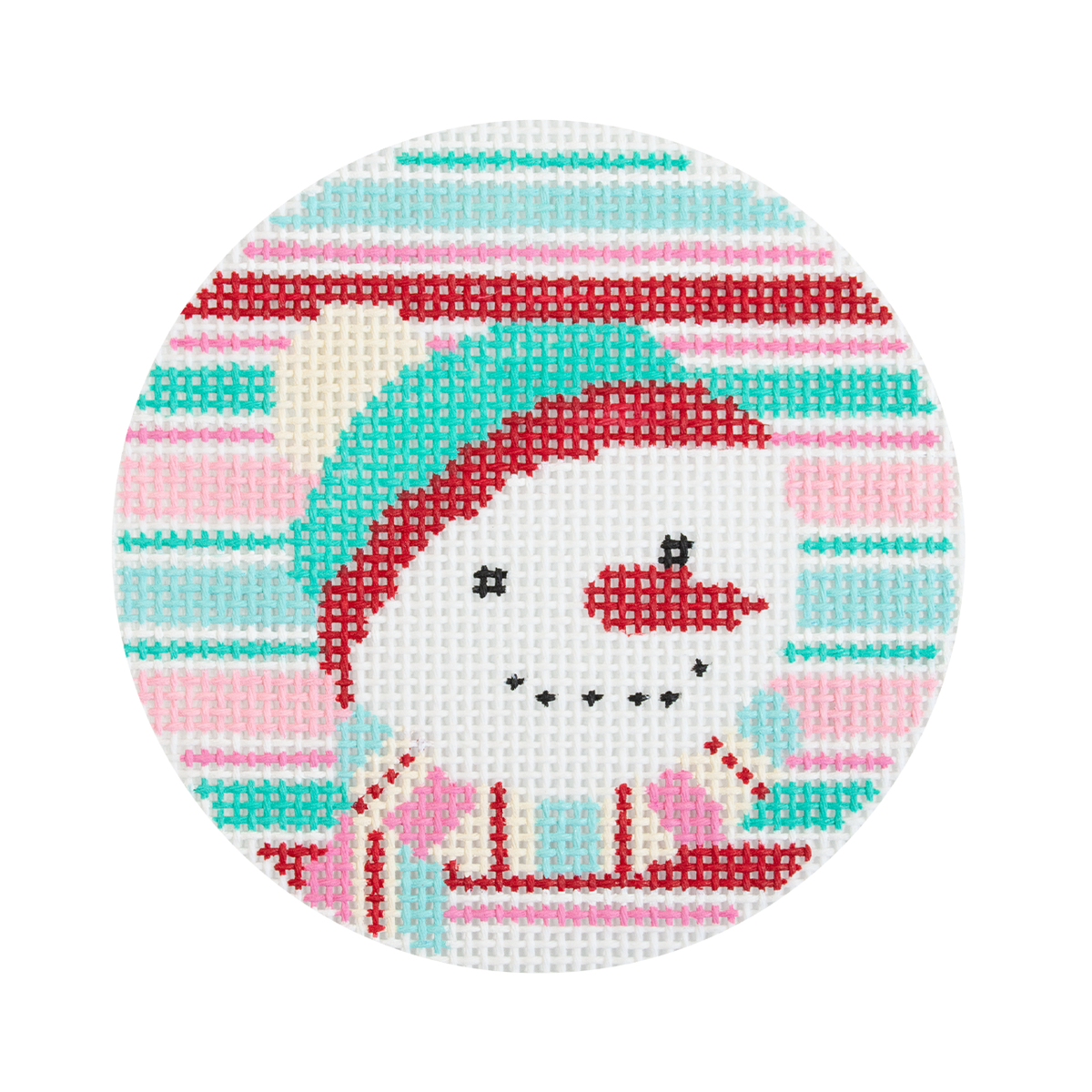 Snowman with Stripes Round - 1