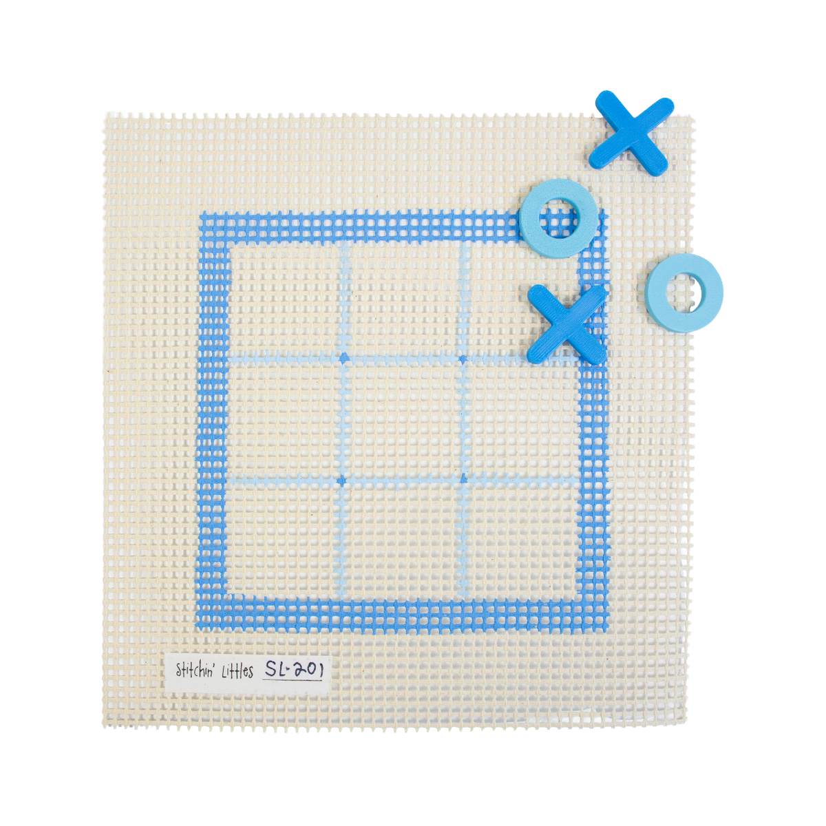 Stitchin' Littles Kit   Tic Tac Toe, Ocean Blues - 1
