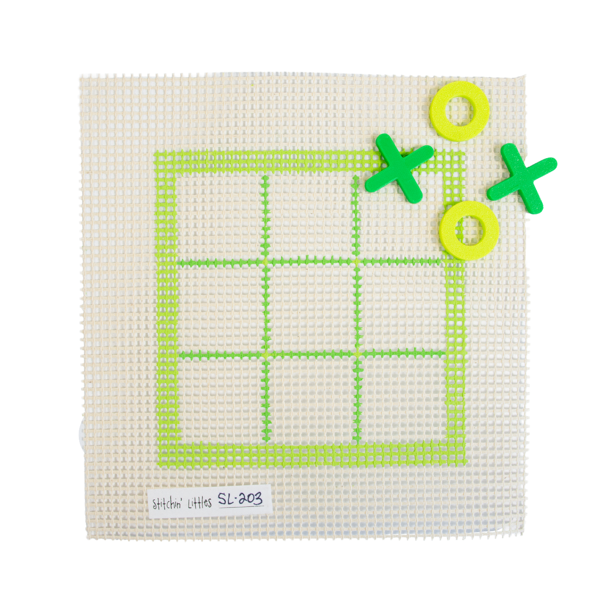 Stitchin' Littles Kit   Tic Tac Toe, Kiwi Greens - 1