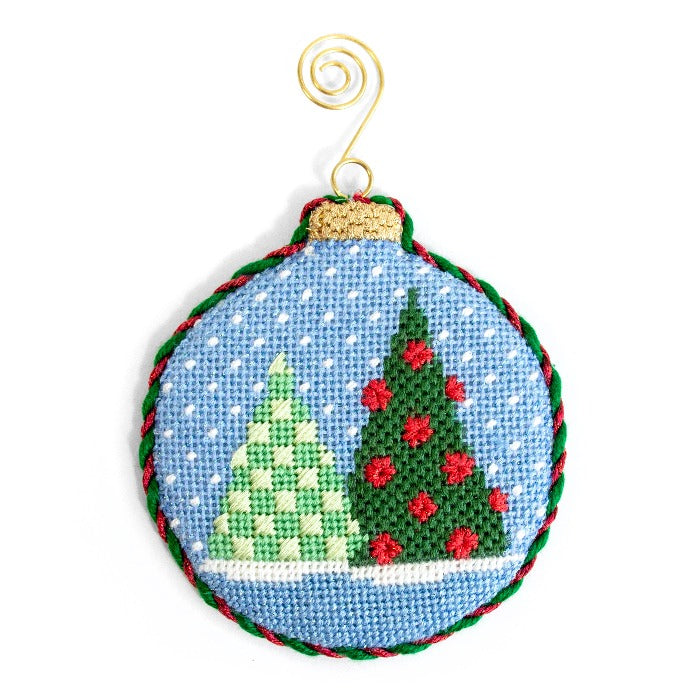 Green Checked Tree Bauble Ornament Kit