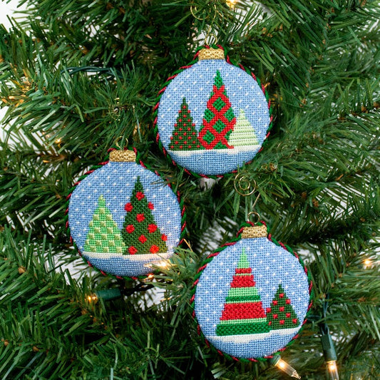 Green Checked Tree Bauble Ornament Kit