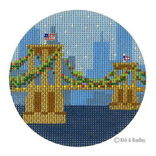 A New York Holiday   Brooklyn Bridge Printed Canvas Kirk & Bradley 
