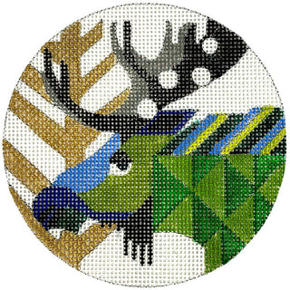 Abstract Moose Ornament Painted Canvas Melissa Prince Designs 

