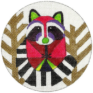 Abstract Raccoon Ornament Painted Canvas Melissa Prince Designs 
