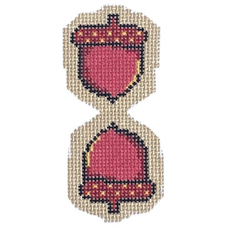 Acorn Scissor Fob Painted Canvas Alice & Blue 
