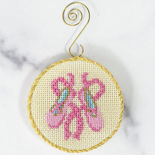 Advent Ornaments   Ballet Slippers with Stitch Guide Painted Canvas Kirk & Bradley 
