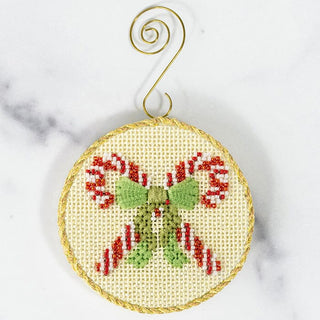 Advent Ornaments   Candy Canes with Stitch Guide Painted Canvas Kirk & Bradley 
