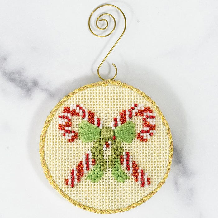 Advent Ornaments   Candy Canes with Stitch Guide Painted Canvas Kirk & Bradley 
