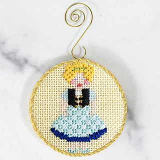 Advent Ornaments   Doll with Stitch Guide Painted Canvas Kirk & Bradley 
