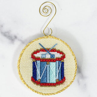 Advent Ornaments   Drum with Stitch Guide Painted Canvas Kirk & Bradley 
