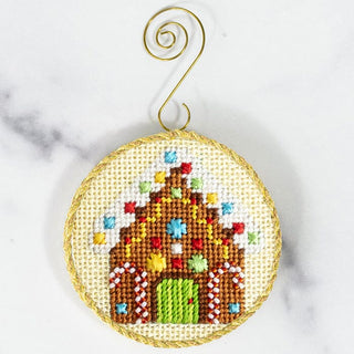 Advent Ornaments   Gingerbread House with Stitch Guide Painted Canvas Kirk & Bradley 
