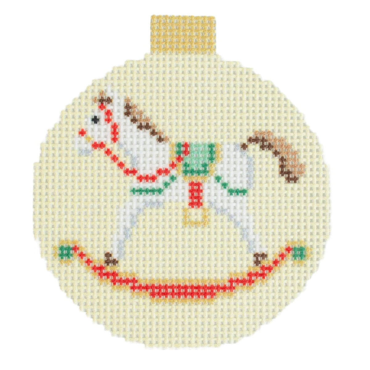 Advent Ornaments   Rocking Horse on 13 Printed Canvas Kirk & Bradley  - 1
