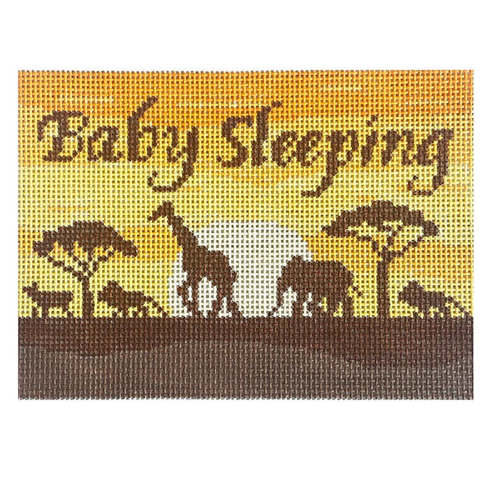 African Savannah Baby Sleeping Sign Painted Canvas Spellbound Stitchery 