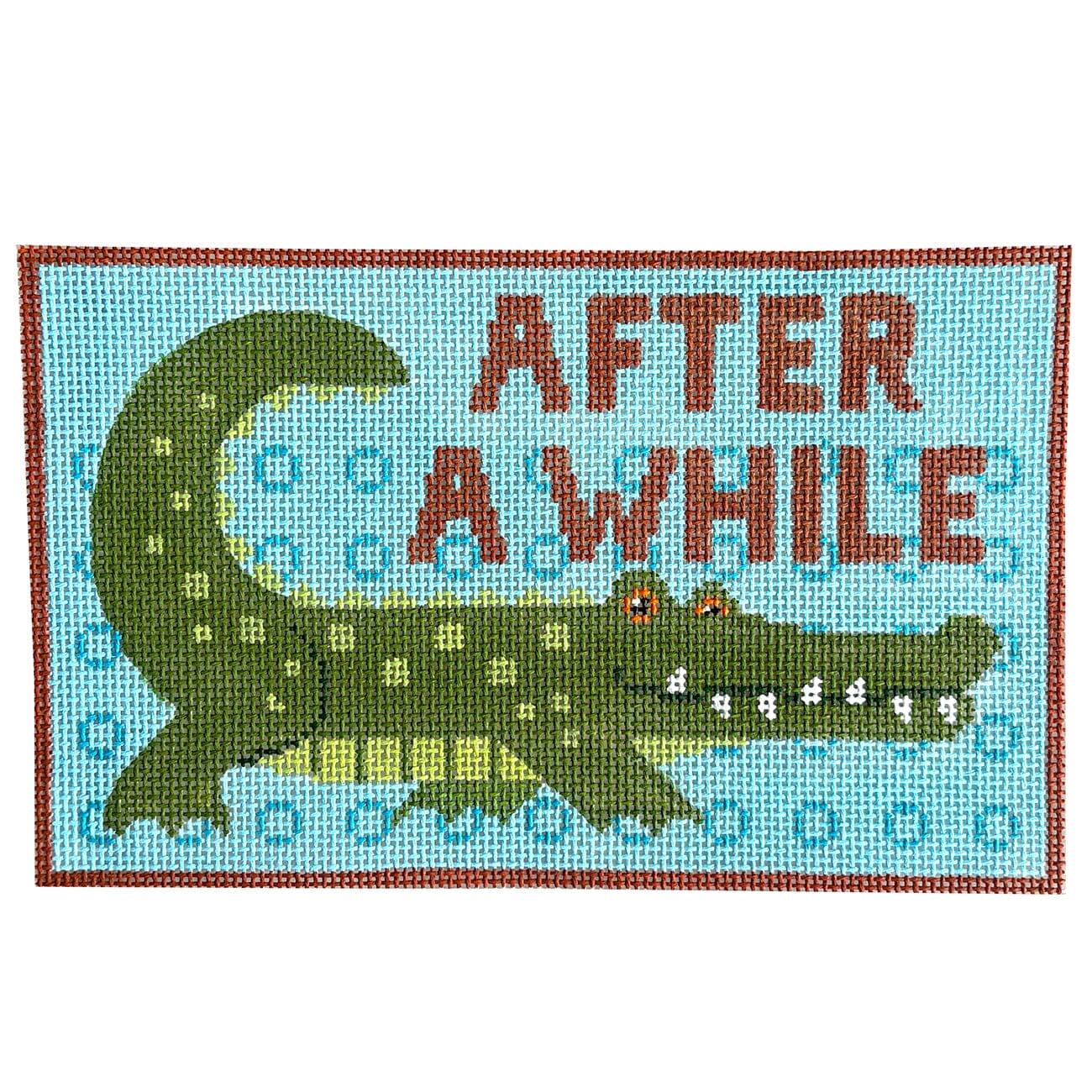 After a While Crocodile Painted Canvas Labors of Love Needlepoint  - 1