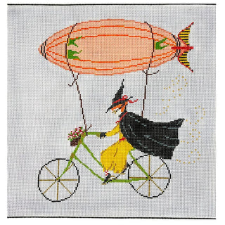 Agatha Hated Brooms Painted Canvas The Plum Stitchery 
